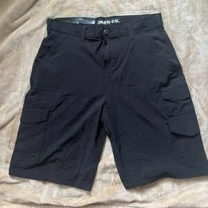 NWT Iron co hybrid cargo shorts, black, size 32